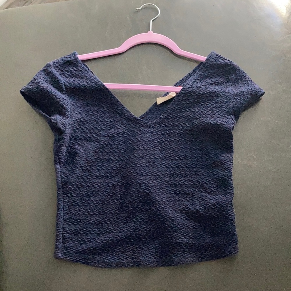 Blue Stretchy Crop Top